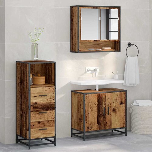 vidaXL Komplet pohi&scaron;tva za kopalnico 3 pcs Star les 65 x 33 x 60 cm Cene