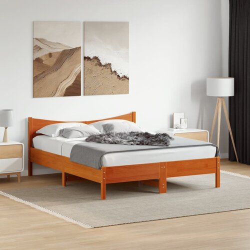 Furnova Posteljni okvir brez vzmetnice vo&amp;scaron;č. rjav 150x200 cm borovina, (21937826) Slike
