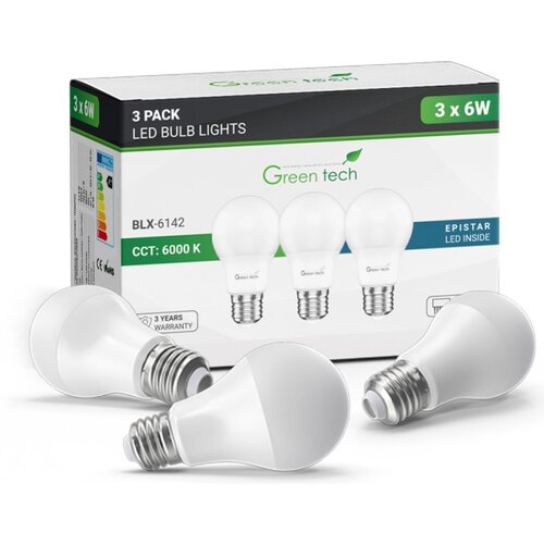 3 set LED žarulja Green Tech (6 W, 600 lm, Hladna bijela, Kom.) Cijene