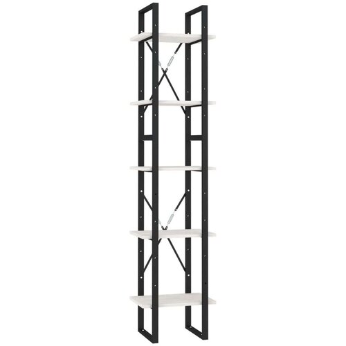 VidaXL Knjižna omara 5-nadstropna bela 40x30x175 cm borovina Slike