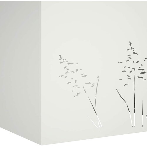  Vrtna saksija Bijela 80 x 20 x 49 cm Čelična vrata Slike