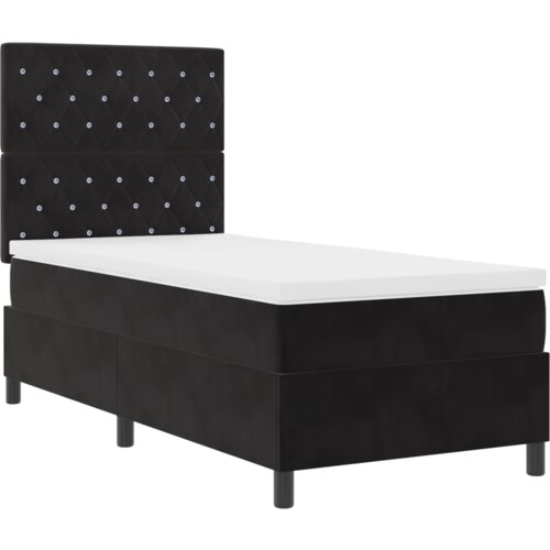 VidaXL Box spring krevet s madracem i LED svjetlom Crna 100x200 cm Bar&amp;scaron;un Slike