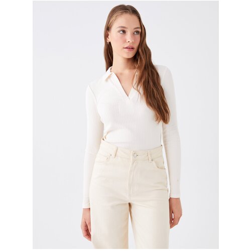 LC Waikiki Women&amp;#039;s Polo Neck Long Sleeve Straight T-Shirt Slike