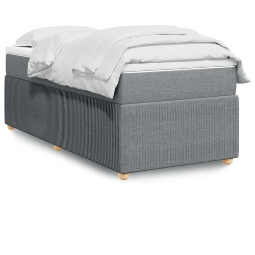 vidaXL Box spring postelja z vzmetnico svetlo siv 100x200 cm blago Cene