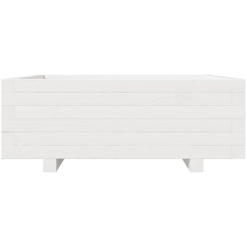  Vrtna sadilica bijela 70 x 70 x 26,5 cm od masivne borovine Slike