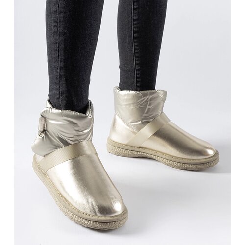 Gemre Golden Shimmering Short Snow Boots Delaune Cene