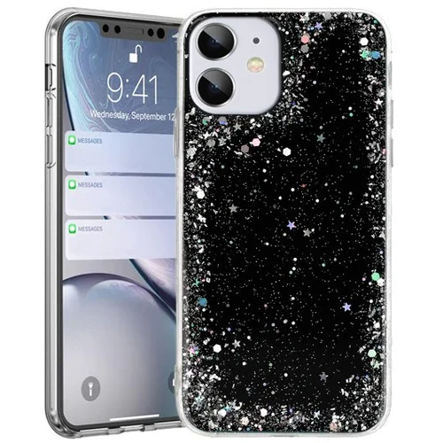 Silikonski ovitek z bleščicami SPARKLE za Samsung Galaxy A02s A025 - črn