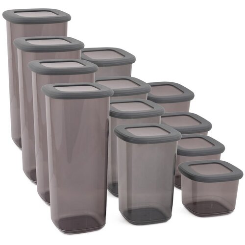 Hermia BNMPOLYAS12-51217 Anthracite Storage Box Set (12 Pieces) Cene