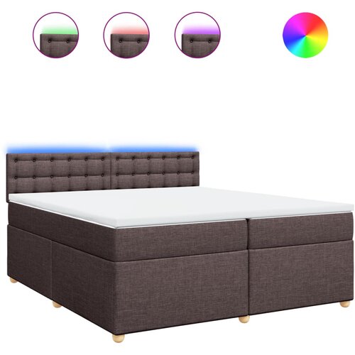 vidaXL Krevet s oprugama i madracem tamnosmeđi 200x200 cm od tkanine Cijene