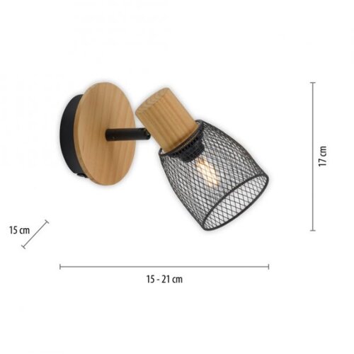 Just LIGHT. 15191-79 - Zidni spot TAMIS 1xE14/10W/230V borovina Slike
