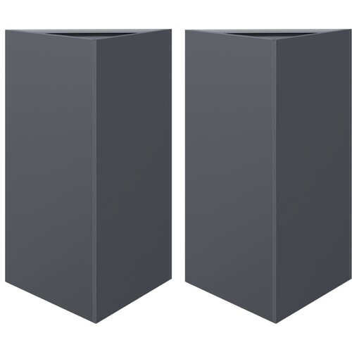 Maison Chic Vrtno korito - Greda - Cvetlični Lonec 2 kosa antracit trikotna 50x43x75 cm jeklo, (21788565) Slike