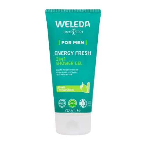 Weleda Men Energy Fresh 3in1 Shower Gel energizirajući gel za tuširanje za tijelo, lice i kosu 200 ml za moške