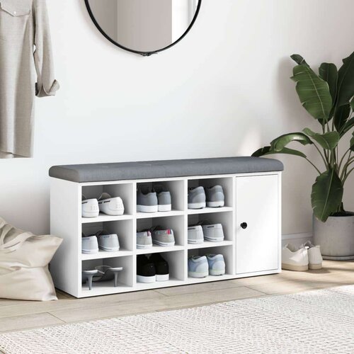 VidaXL Klop za čevlje bela 102x32x50 cm inženirski les Slike