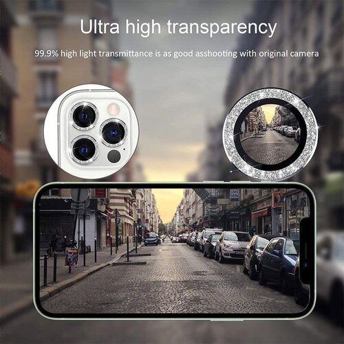  KALJENO STEKLO HARD DIAMOND ZA KAMERO (OBJEKTIV) ZA IPHONE 15/15 PLUS SILVER (LEČI 2 KOSA) Slike