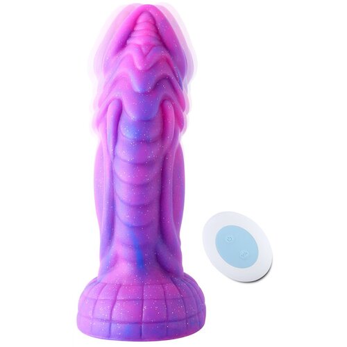 HiSmith HSA99 Dream Sky Monster Series Curved Giant Suction Dildo with Vibrations 20.3cm Pink-Purple Slike