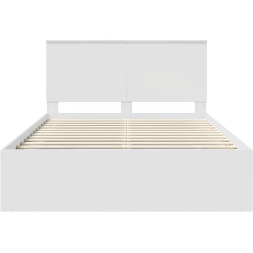  Okvir za krevet Bijelo 150 x 200 cm Čvrsto borovo drvo Slike