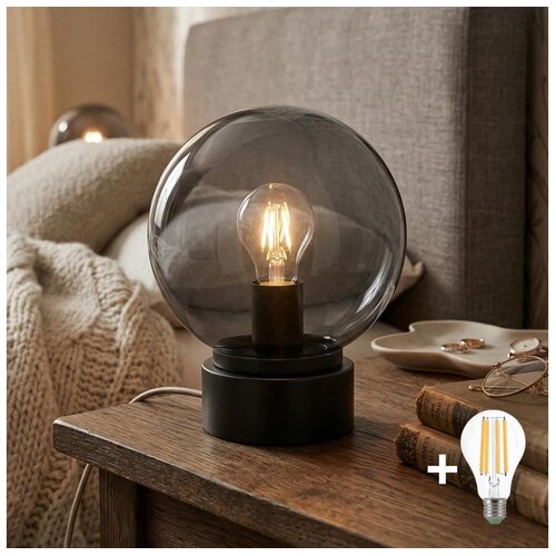  LED stolna lampa JIMMY 1xE27/60W/230V antracit/zadimljena crna Cene