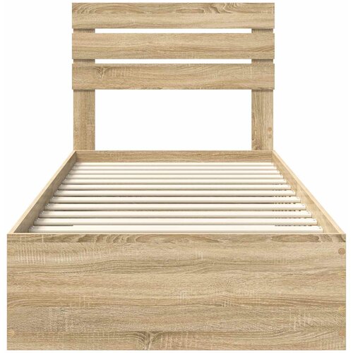  Krevetna konstrukcija s ladicama Sonoma hrast 100 x 200 cm Smeđa 206 x 101 x 100 cm Slike