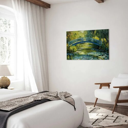  Slika - Impressionist bridge - painting of a bridge against a picturesque background 120x80 Akustična Slike