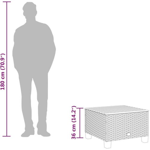 VidaXL Vrtni stol bež 55 x 55 x 36 cm od poliratana i bagremovog drva Slike