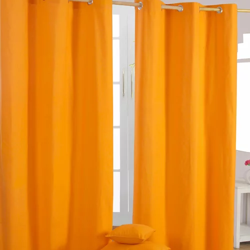 HOMESCAPES Navadne oranžne bombažne zavese Eyelet 137x228 cm, (20749039)