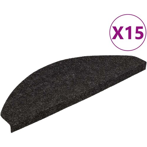  Samoljepljivi otirači za stepenice 15 kom 56x17x3 cm crni Slike