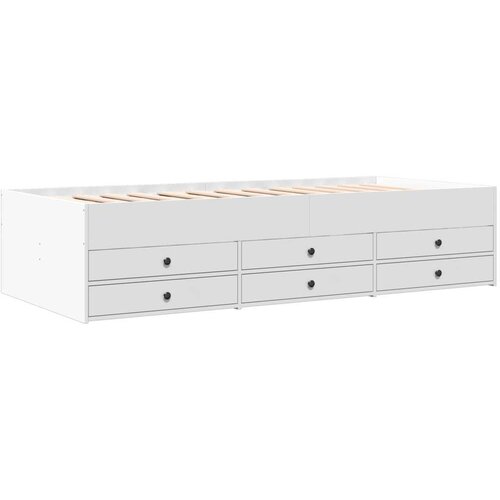 VidaXL Dnevni krevet s ladicama bijeli 90 x 190 cm konstruirano drvo Slike