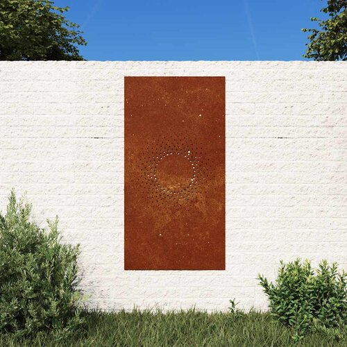  Vrtni zidni ukras 105 x 55 cm od čelika COR-TEN s uzorkom sunca Cene