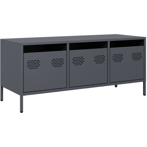 Maison Chic TV omarica - TV stojalo - Televizijska omarica antracitna 101,5x39x43,5 cm hladno valjano jeklo, (21701307) Cene