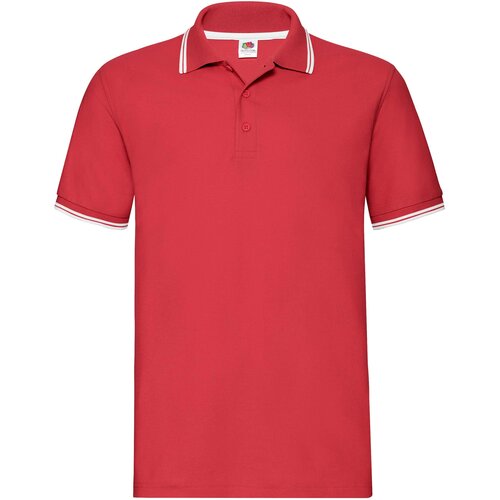 Fruit Of The Loom premium tipped polo, dvobojna muška polo majica, crveno-bela Slike