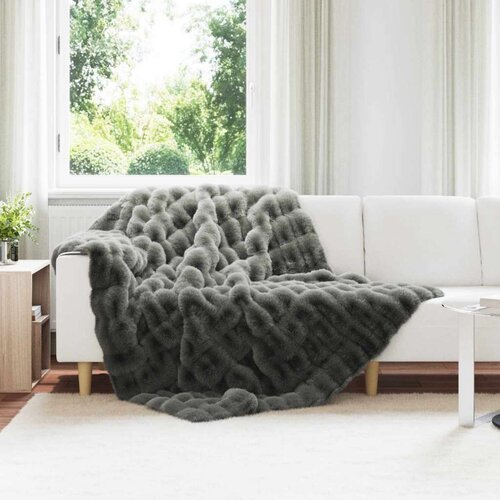 Lažni zec deka Tamno siva 150 x 220 cm Poliester Cijene