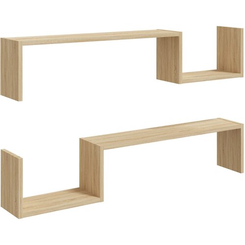 Maison Chic 2 kosi Stenske Police - Viseče police sonoma hrast 100x15x20 cm iverna plo&amp;scaron;ča, (21758610) Slike