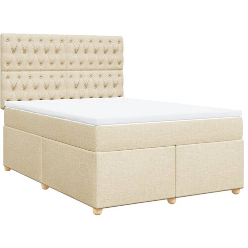 vidaXL Krevet s oprugama i madracem krem 160x200 cm od tkanine Cijene