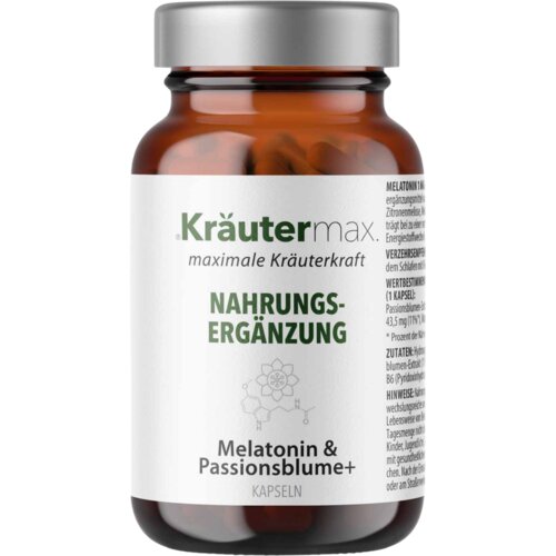 Kr&amp;auml;uter Max Melatonin 1 mg i pasiflora+ - 100 kaps. Slike