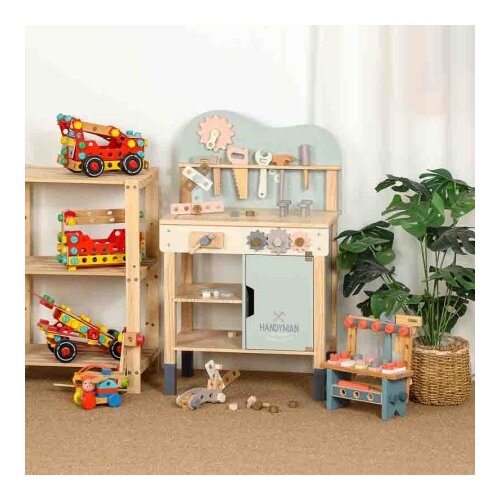 Premium Stil Dečiji drveni radionički sto sa alatom MSN25005 ( 14382 ) Slike