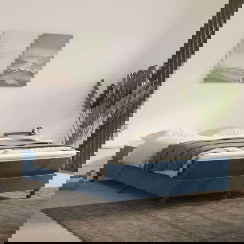  S oprugama i madracem tamnoplavi 140x200 cm baršunasti Cijene