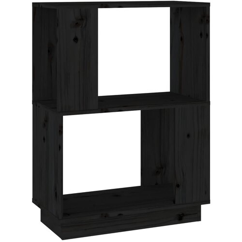 VidaXL Knjižna omara/pregrada črna 51x25x70 cm trdna borovina, (20705796) Slike