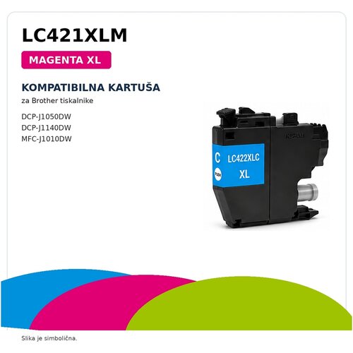  Kompatibilna kartuša za Brother LC421XLM za DCP-J1050DW, DCP-J1140DW, MFC-J1010DW – magenta Cene