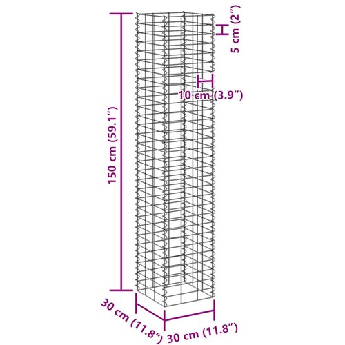  Gabionske povi&amp;scaron;ene gredice 3 kom 30 x 30 x 150 cm željezne Slike