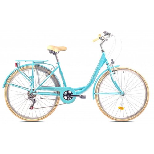 Capriolo Bicikli City Bike Diana 18in tirkiz bela Cene