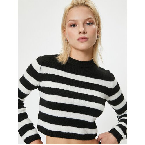 Koton Lightweight Stand Collar Crop Knitwear Sweater Slike