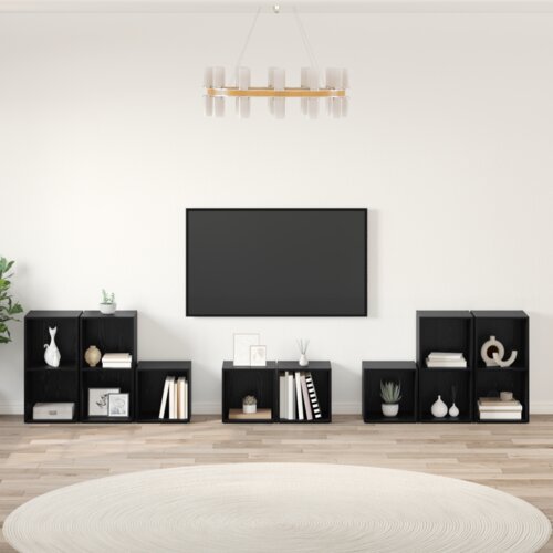 VidaXL Set TV stalka s policom s pohranom 8 pcs Konstruirano drvo Slike