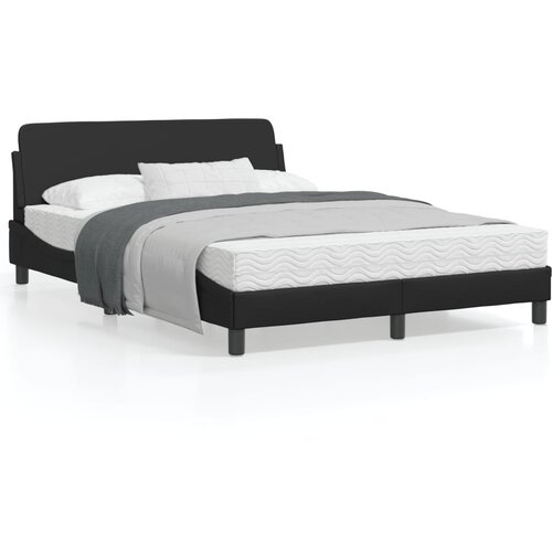 VidaXL Posteljni okvir z vzglavjem črn 140x200 cm umetno usnje Slike