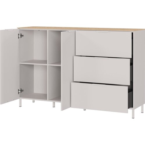 Germania Kremno bela komoda v mat dekorju 151x98x40 cm Savoca &amp;ndash; Slike