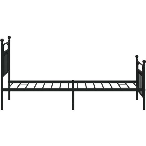 VidaXL Metalni okvir kreveta uzglavlje i podnožje crni 90 x 200 cm Slike
