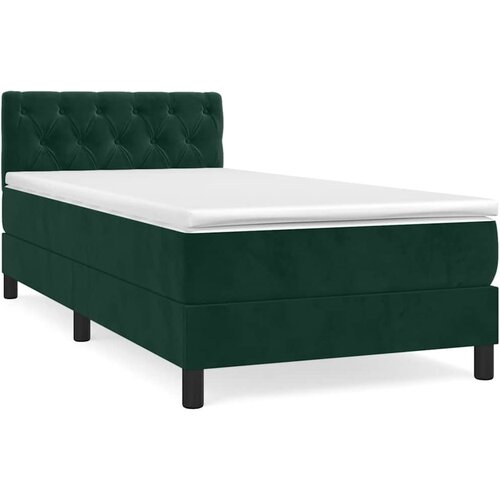 Box spring krevet s madracem tamnozeleni 80 x 200 cm bar&amp;scaron;unasti Slike