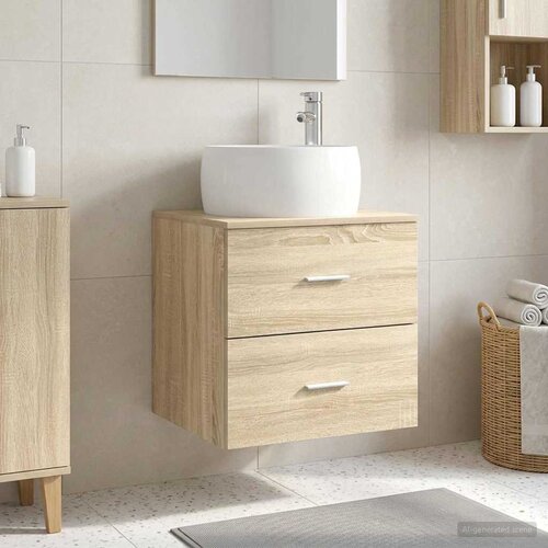  Umivaonik s policom Hrast sonoma 49,5 x 44,5 x 66 cm Cene