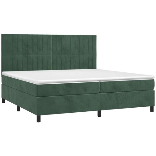  Krevet box spring s madracem LED tamnozeleni 200x200 cm bar&amp;scaron;un Slike