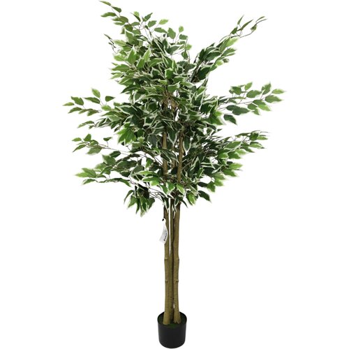BZ 170Cm Sestavljiva Umetna Ficus Banyan Drevo Moderna Umetna Ficus Rastlina Z Zelenimi Belimi Robovi Listi Za Dom Pisarna Božična Dekoracija, (5000009125) Cene
