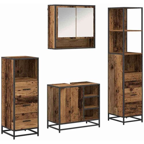 VidaXL set namje&amp;scaron;taja za kupaonicu 4 pcs staro drvo 65 x 33 x 60 cm Slike